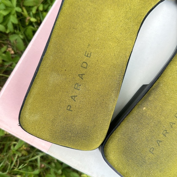 'Parade' Green Sequined Sandals Slides Flip Flops Flats - Size 9 - Picture 3 of 7